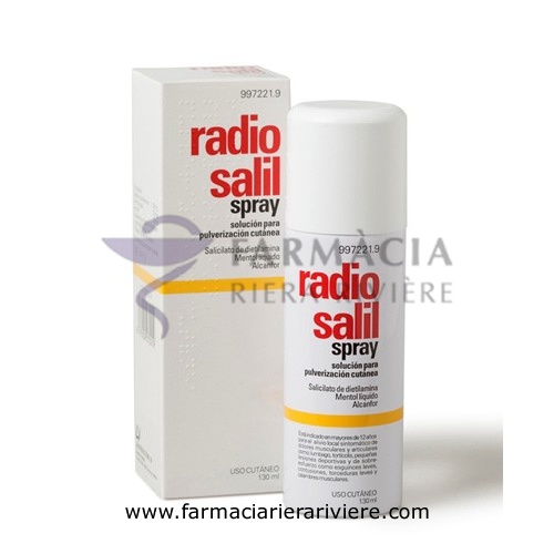RADIO SALIL SPRAY SOLUCION PARA PULVERIZACION CUTANEA , 1 envase a presión de 130 ml
