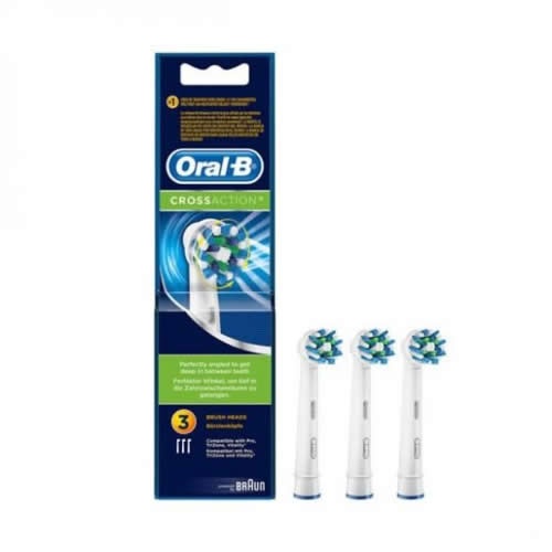 Oral B Recambio Cepillo Dental Eléctrico Cross Action 3 undades