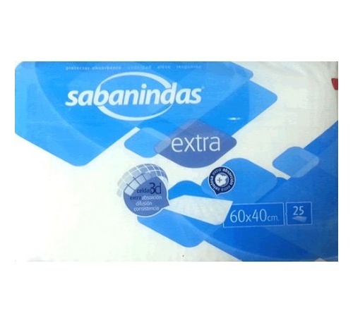 Sabanindas Extra Protector 60 x 40 cm 25 unidades