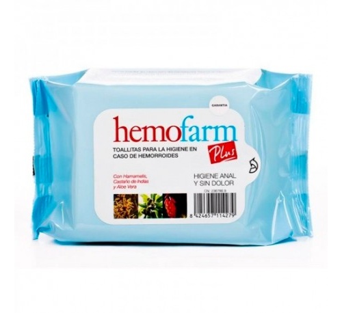 Hemofarm Plus 60 toallitas 
