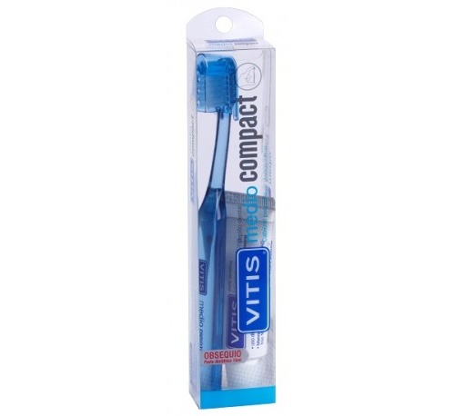 Vitis Cepillo Compact Medio + Pasta Dentífrica 15 ml