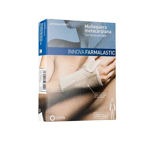 Muñequera palmar - farmalastic compression tech (1 unidad talla mediana color beige)