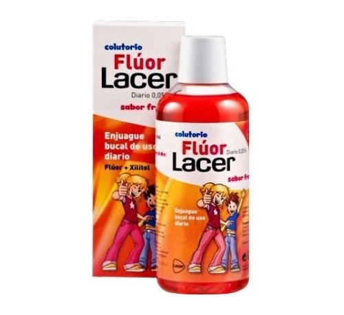 Fluor lacer junior enjuague bucal de uso diario  1 envase 500 ml sabor fresa