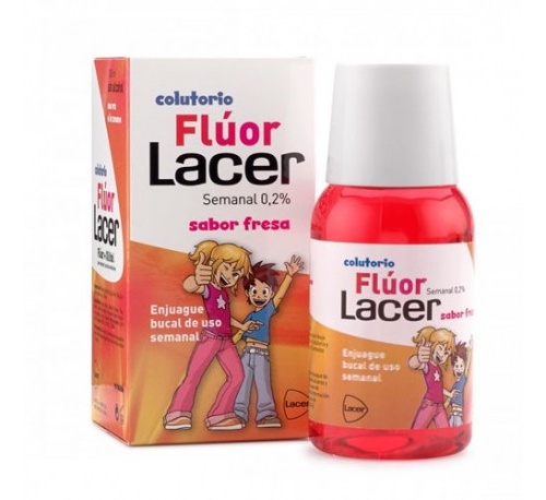 Lacer Flúor Colutorio Semanal 0,2% Sabor Fresa 100 ml