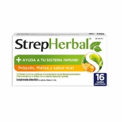 StrepHerbal Própolis, Melisa y sabor a miel 16 pastillas para chupar 