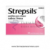 STREPSILS PASTILLAS PARA CHUPAR SABOR FRESA, 24 pastillas
