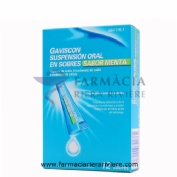 GAVISCON SUSPENSION ORAL EN SOBRES SABOR MENTA, 12 sobres
