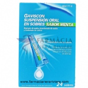 GAVISCON SUSPENSION ORAL EN SOBRES SABOR MENTA, 24 sobres