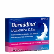DORMIDINA DOXILAMINA 12,5 mg COMPRIMIDOS RECUBIERTOS CON PELICULA , 14 comprimidos