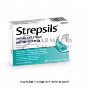 STREPSILS pastillas para chupar sabor menta , 24 pastillas