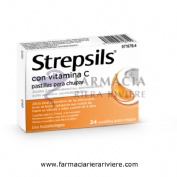 STREPSILS CON VITAMINA C PASTILLAS PARA CHUPAR , 24 pastillas