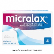 MICRALAX CITRATO/LAURIL SULFOACETATO 450 mg/45 mg solucion rectal , 4 enemas