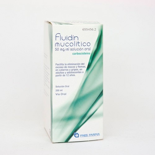 FLUIDÍN MUCOLÍTICO 50 mg/ml SOLUCIÓN ORAL , 1 frasco de 200 ml