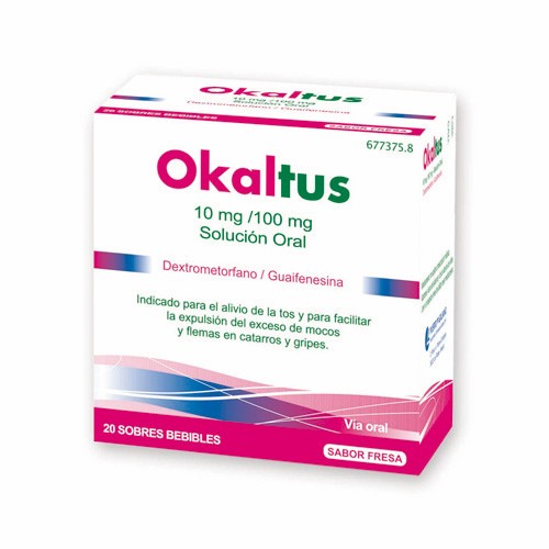 OKALTUS 10 mg/100 mg SOLUCION ORAL, 20 sobres